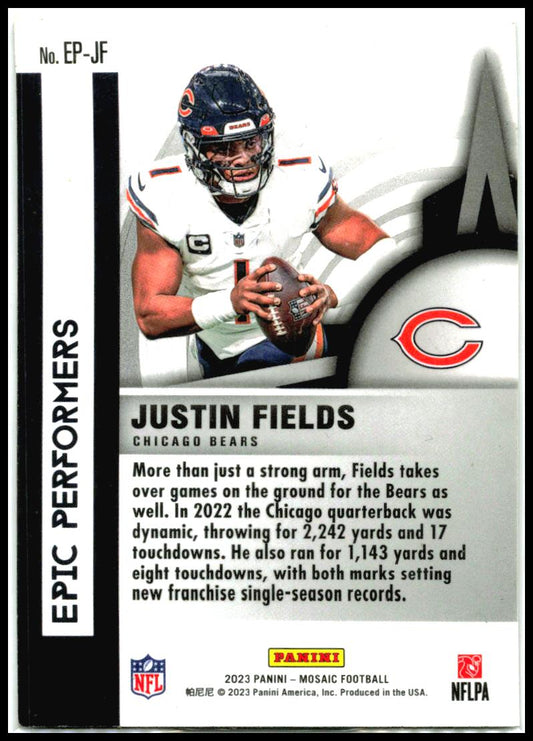 2023 Panini Mosaic Epic Performers #EP-JF Justin Fields Chicago Bears