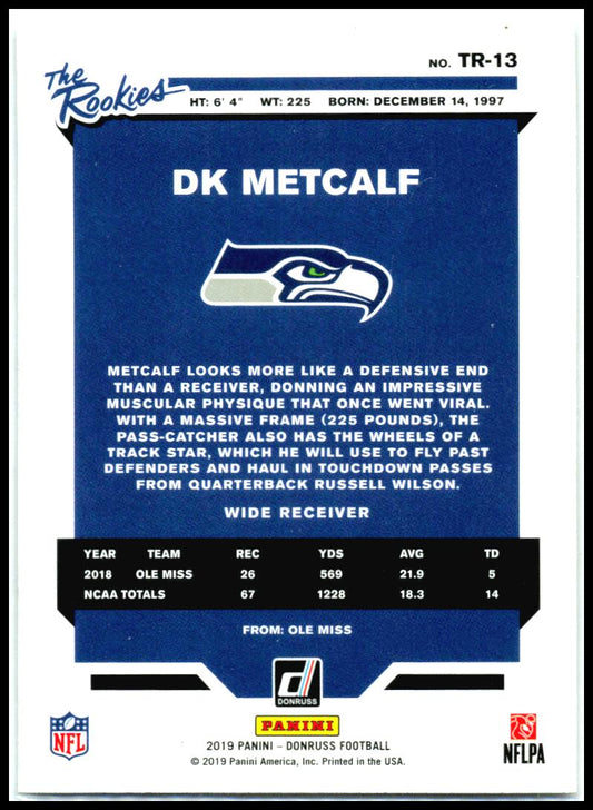 2019 Donruss The Rookies #TR-13 DK Metcalf Seattle Seahawks
