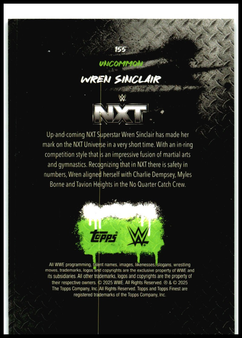 2025 Topps Finest WWE Red/Black Vapor #155 Wren Sinclair #/15