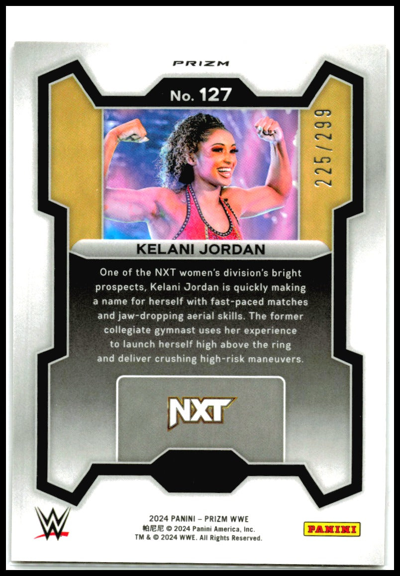 2024 Panini Prizm WWE Red Prizm #127 Kelani Jordan #/299