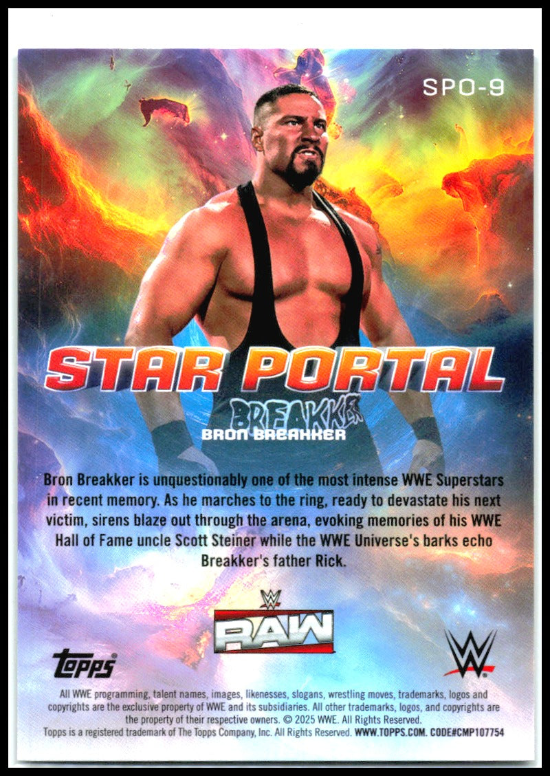 2025 Topps Universe WWE Star Portal Red Magma #SPO-9 Bron Breakker #/10