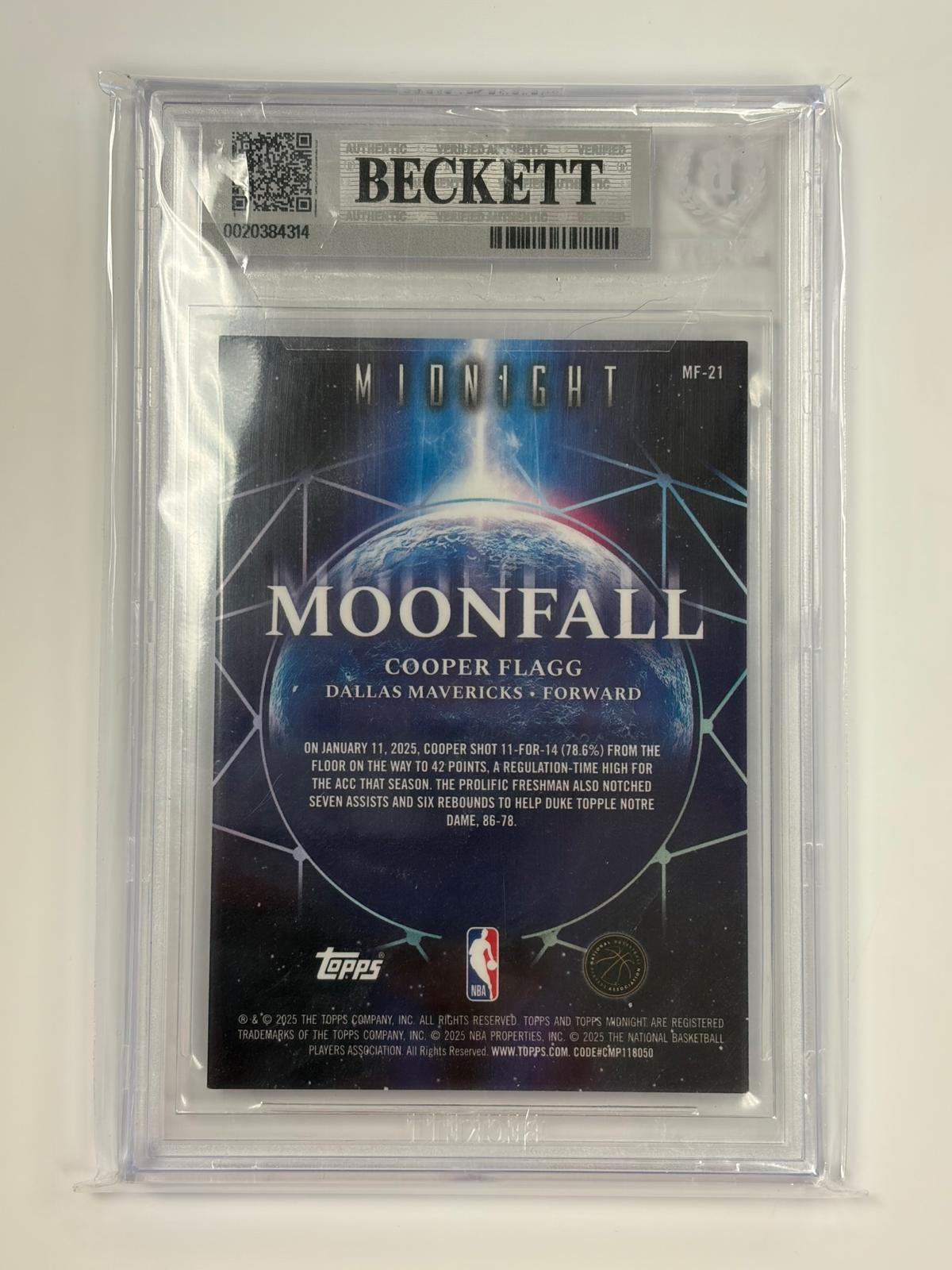 2025-26 Topps Midnight Moonfall Morning #MF-21 Cooper Flagg Dallas