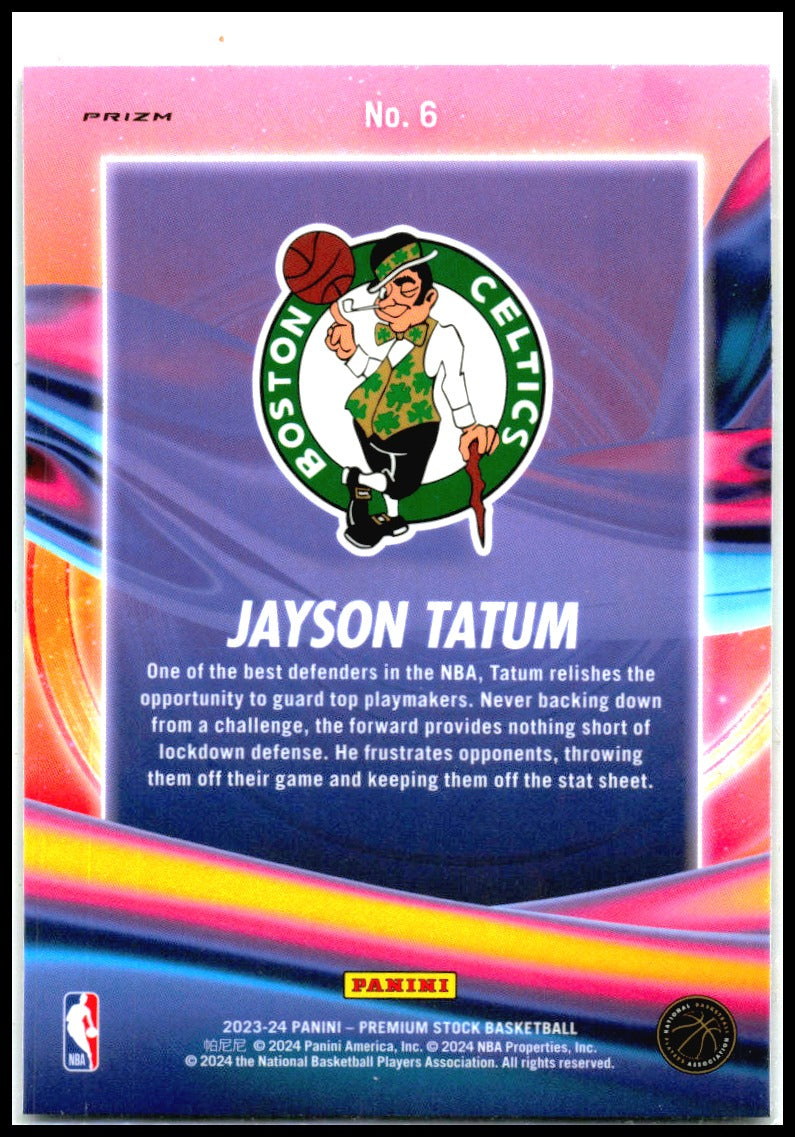 2023-24 Hoops Premium Stock Anti Gravity Silver Prizm #6 Jayson Tatum Boston