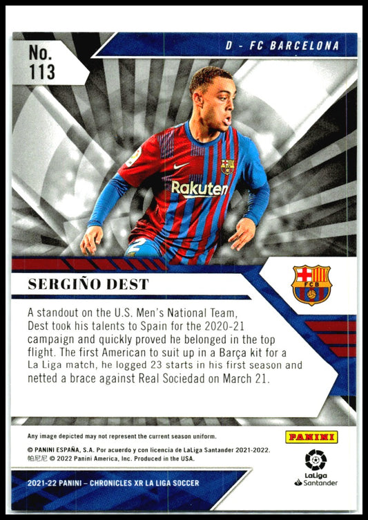 2021-22 Panini Chronicles XR La Liga Blue Astro #113 Sergino Dest