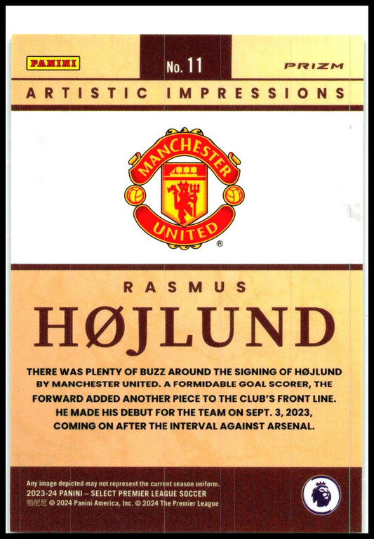 2023-24 Select Premier League Artistic Impressions #11 Rasmus Hojlund