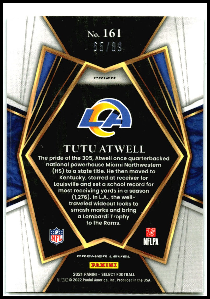 2021 Panini Select Dragon Scale Prizm #161 Tutu Atwell RC #/89 Los Angeles Rams