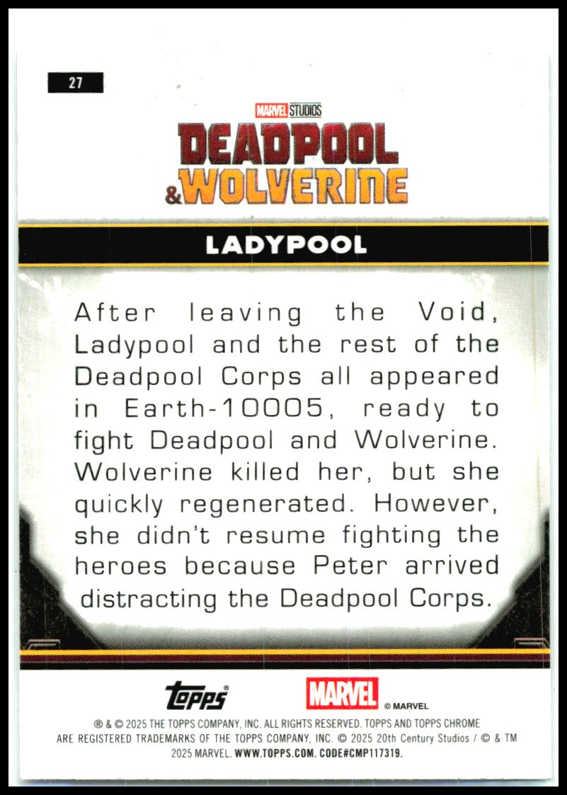 2025 Topps Chrome Marvel Deadpool Mini-Diamonds Refractor #27 Ladypool