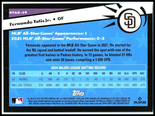2025 topps archives 2007 Topps All-Star #07AS-19 Fernando Tatis Jr