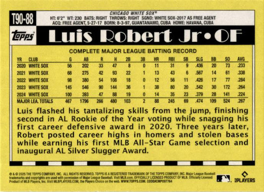 2025 Topps 35th Anniversary Celebration #T90-88 Luis Robert Jr White Sox