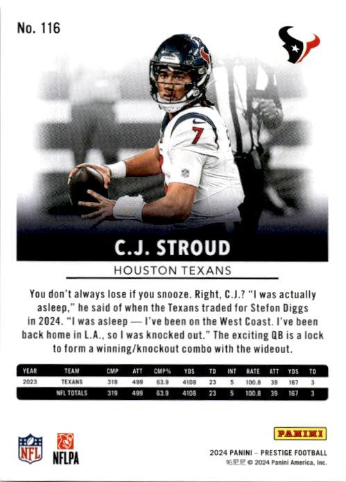 2024 Panini Prestige #116 C.J. Stroud Houston Texans
