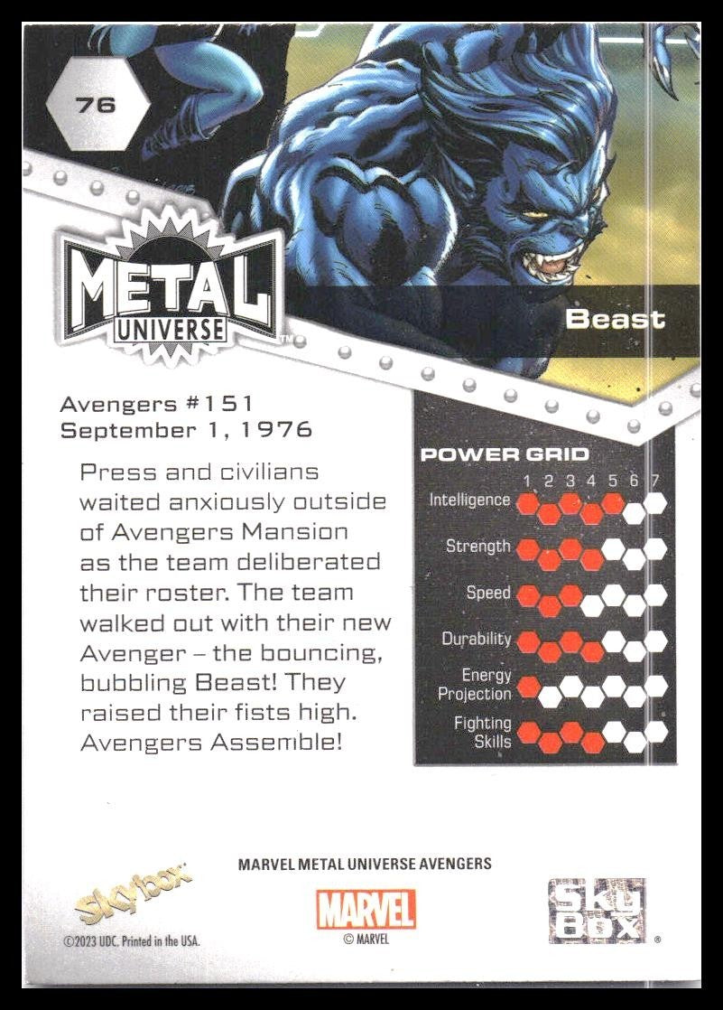 2024 SkyBox Metal Universe Marvel Avengers #76 Beast