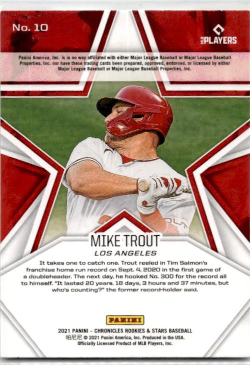 2021 Panini Chronicles Rookies & Stars #10 Mike Trout Los Angeles Angels