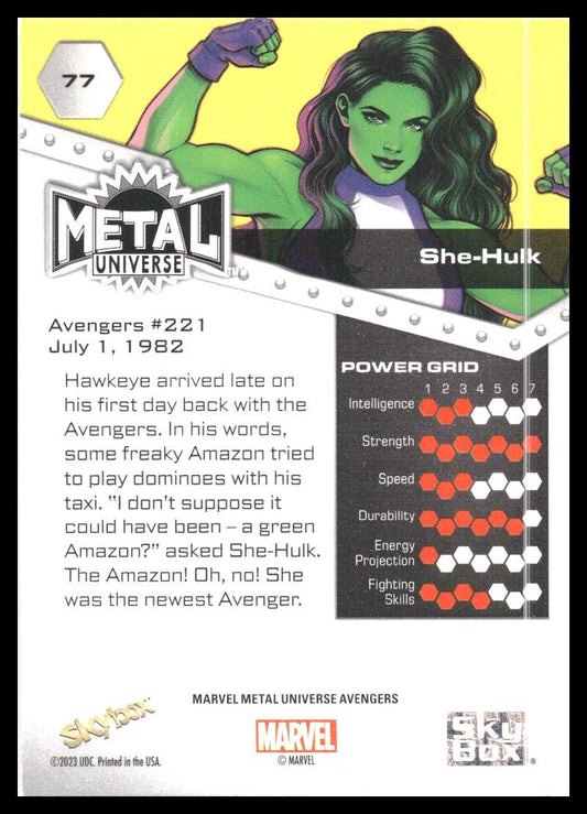 2024 SkyBox Metal Universe Marvel Avengers #77 She-Hulk