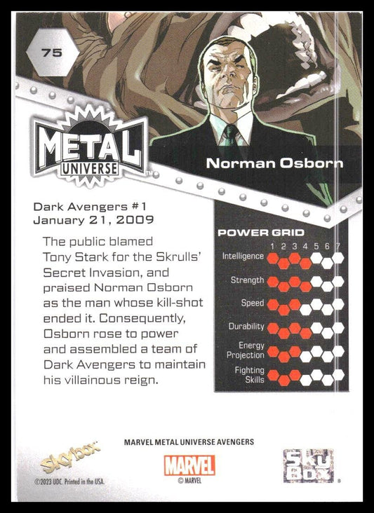 2024 SkyBox Metal Universe Marvel Avengers #75 Norman Osborn