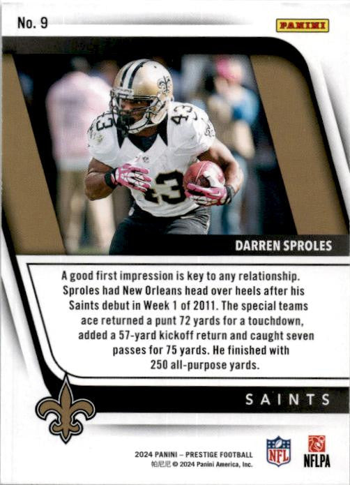 2024 Panini Prestige Franchise Favorites #9 Darren Sproles New Orleans Saints