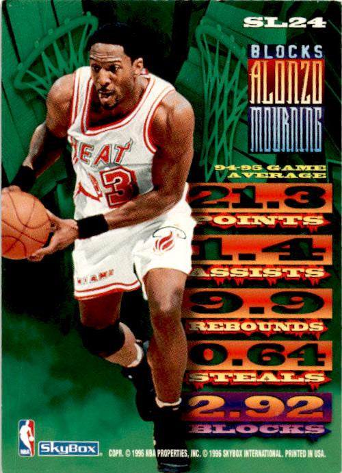 1995-96 Hoops #SL24 Alonzo Mourning Slamland