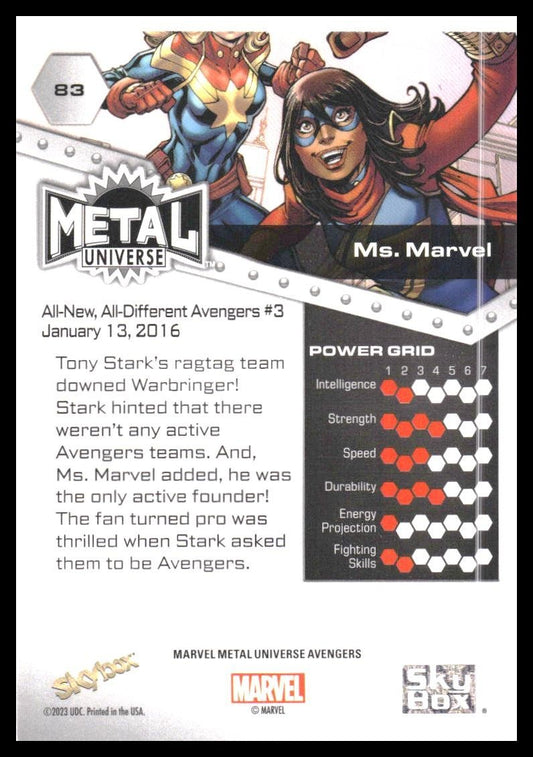 2024 SkyBox Metal Universe Marvel Avengers #83 Ms. Marvel
