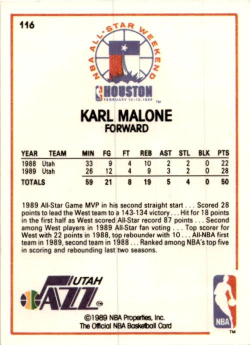 1989-90 Hoops #116 Karl Malone Utah Jazz