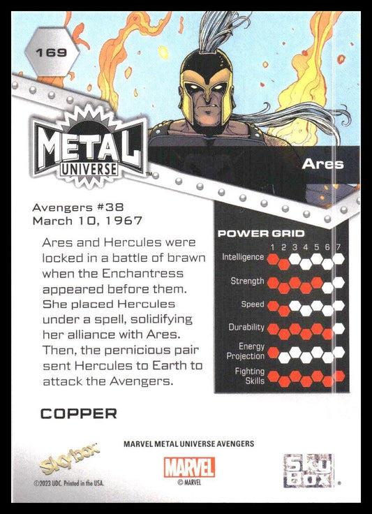 2024 SkyBox Metal Universe Marvel Avengers #169 Ares Copper FX