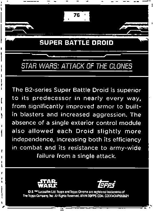 2024 Topps Chrome Black Star Wars #76 Super Battle Droid