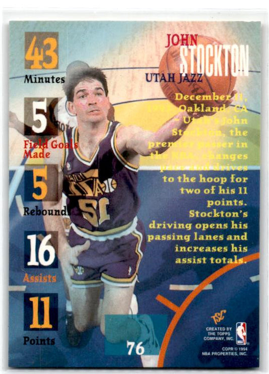 1994-95 Stadium Club 1st Day Issue #76 John Stockton Utah Jazz