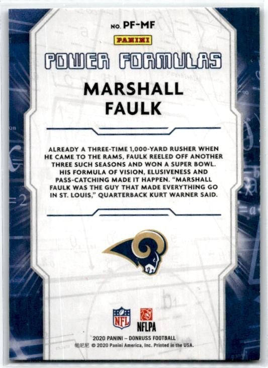 2020 Donruss Power Formulas #PF-MF Marshall Faulk St. Louis Rams