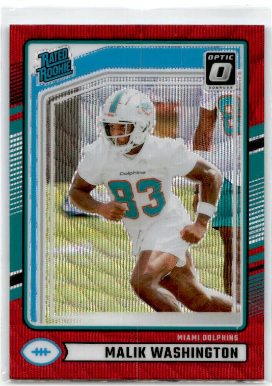 2024 Donruss #397 Malik Washington Optic Rated Rookies Preview Red Wave