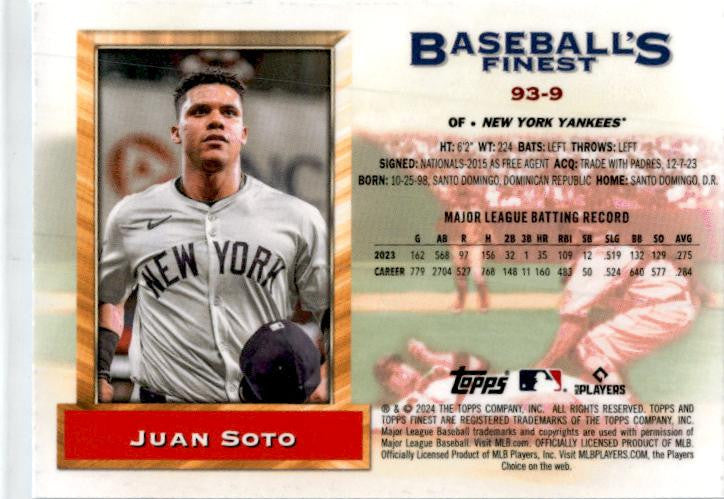 2024 Finest What If... 1993 Finest Prototypes Refractors #93-9 Juan Soto Yankees