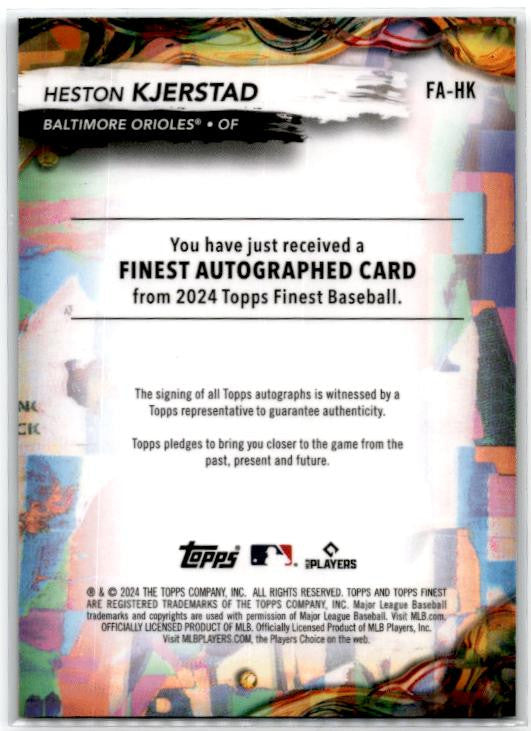 2024 Topps Finest Blue #FA-HK Heston Kjerstad Auto /99 Orioles