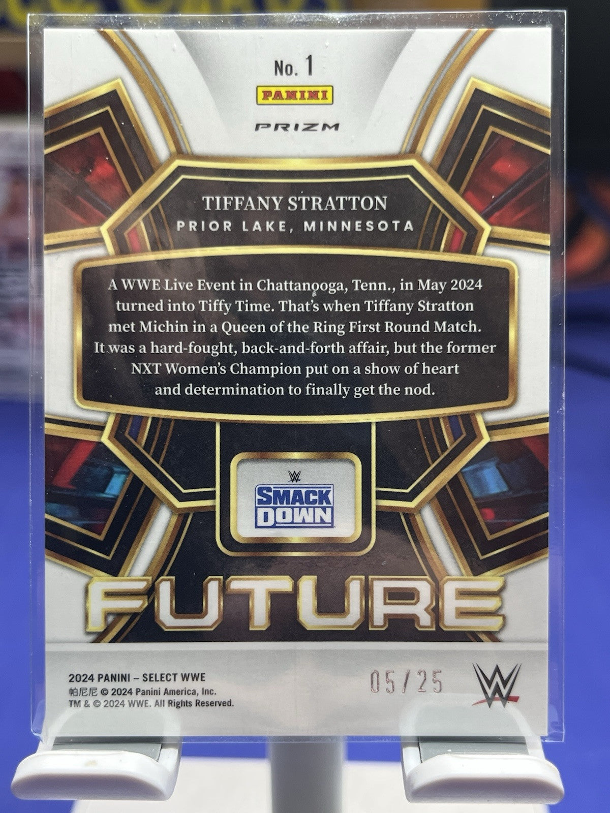 2024 Panini Select WWE Select Future Tiffany Stratton /25 Tie-Dye Prizm