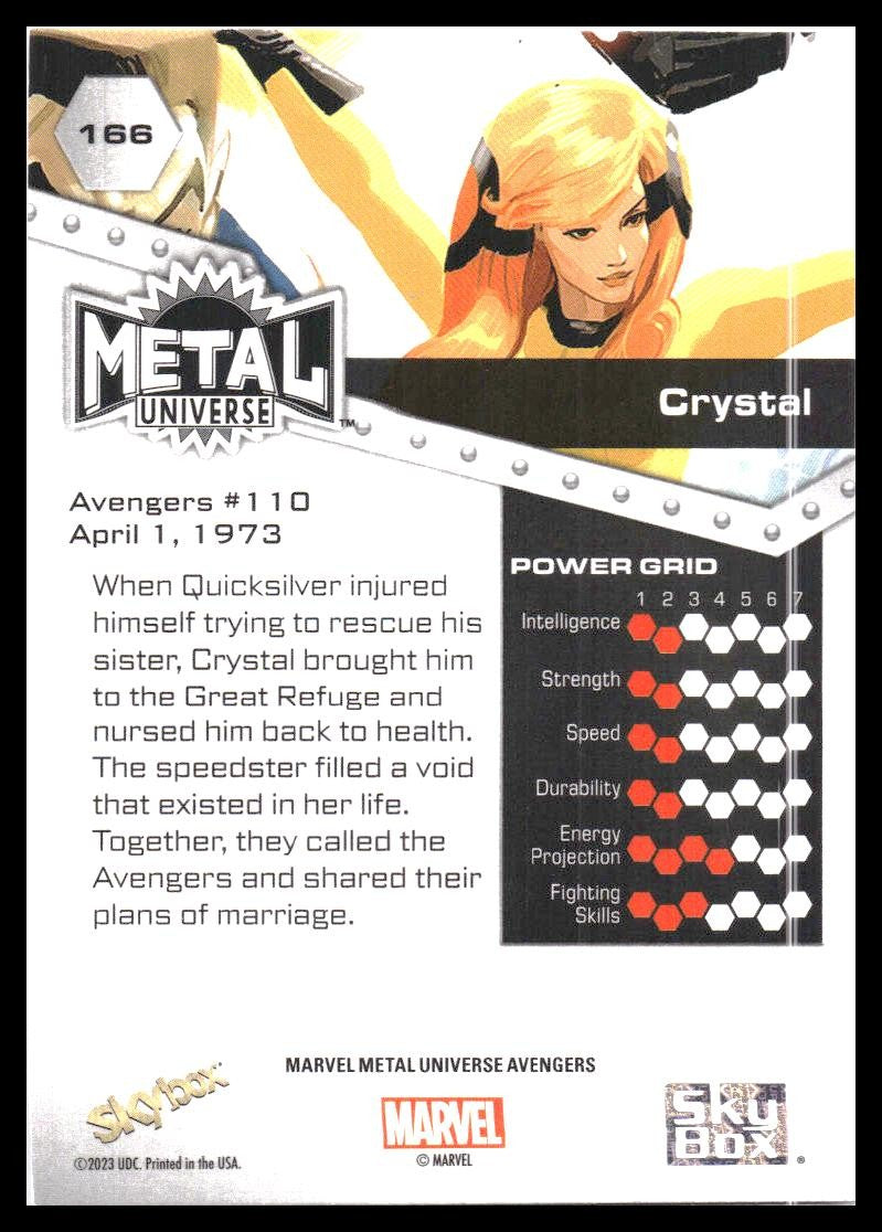 2024 SkyBox Metal Universe Marvel Avengers #166 Crystal
