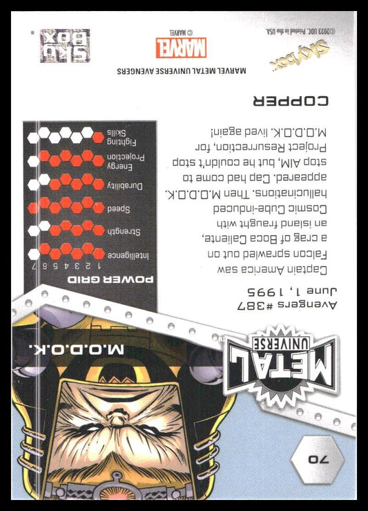 2024 SkyBox Metal Universe Marvel Avengers #70 M.O.D.O.K. Copper FX