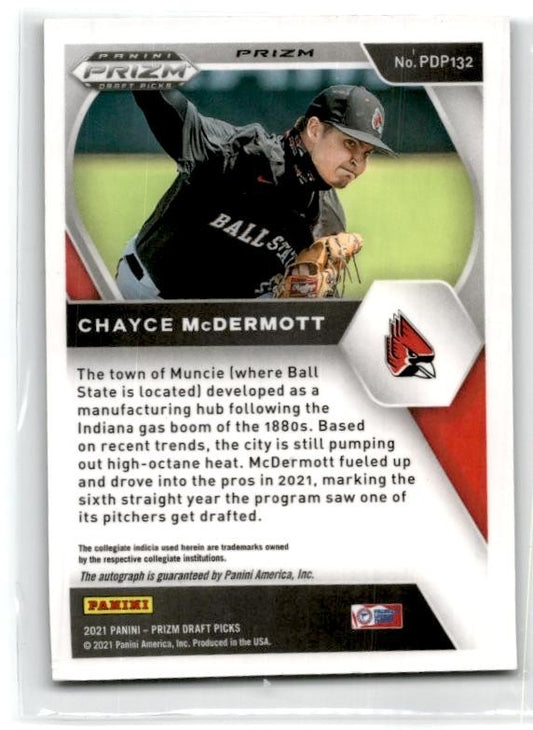 2021 Panini Prizm Draft Picks Silver Prizm #PDP132 Chayce McDermott Cardinals