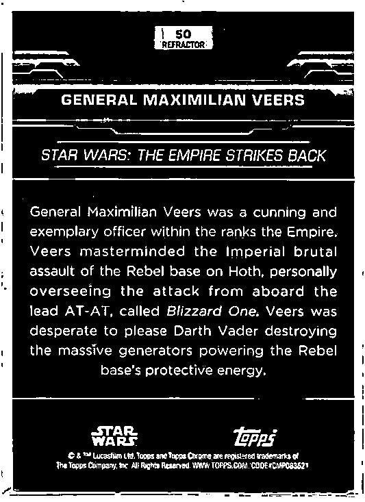 2024 Topps Chrome Black Star Wars #50 General Maximilian Veers /199
