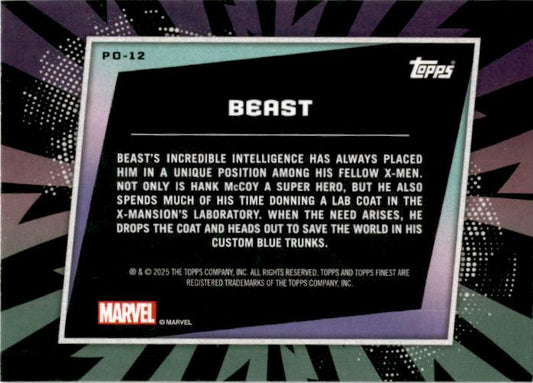 2025 Topps Finest Marvel X-Men Previously On X-Men #PO-12 Beast