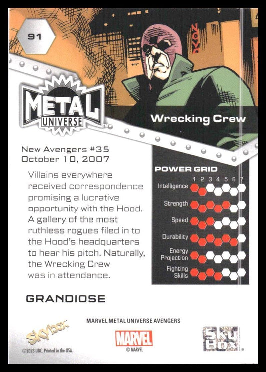 2024 SkyBox Metal Universe Marvel Avengers #91 Wrecking Crew Grandiose