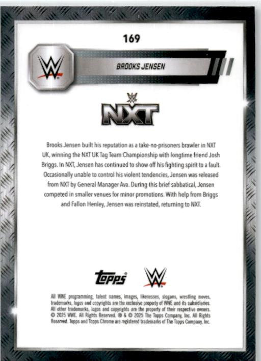 2025 Topps Chrome WWE Neon Green and Black Refractor #169 Brooks Jensen