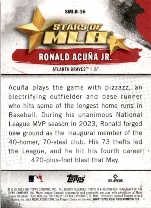 2025 Topps Stars of MLB #SMLB-16 Ronald Acuna Jr. Atlanta Braves