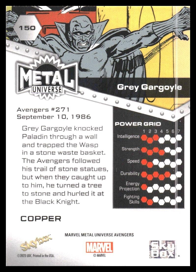 2024 SkyBox Metal Universe Marvel Avengers #150 Grey Gargoyle Copper FX