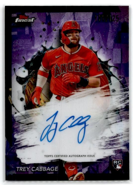 2024 Finest Purple Refractors #FA-TC Trey Cabbage Auto Los Angeles Angels