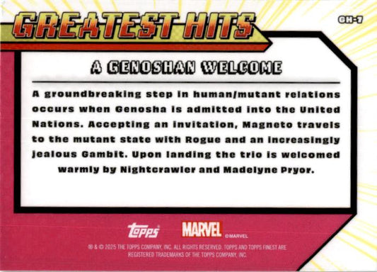 2025 Topps Finest Marvel X-Men Greatest Hits #GH-7 A Genoshan Welcome
