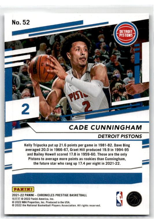 2021-22 Panini Chronicles #52 Cade Cunningham Rookie Detroit Pistons