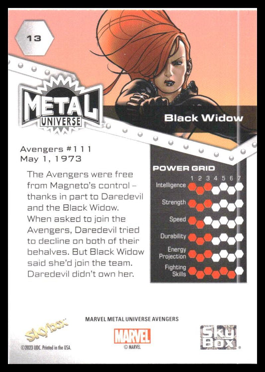2024 SkyBox Metal Universe Marvel Avengers #13 Black Widow