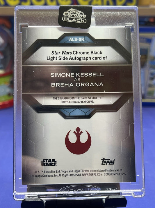 2024 Topps Chrome Black Star Wars Orange ALS-SK Simone Kessell auto /25