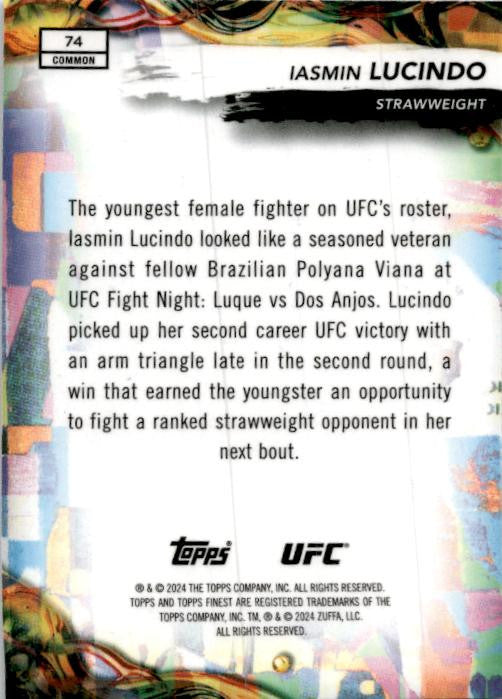 2024 Topps Finest UFC #74 Iasmin Lucindo Rookie