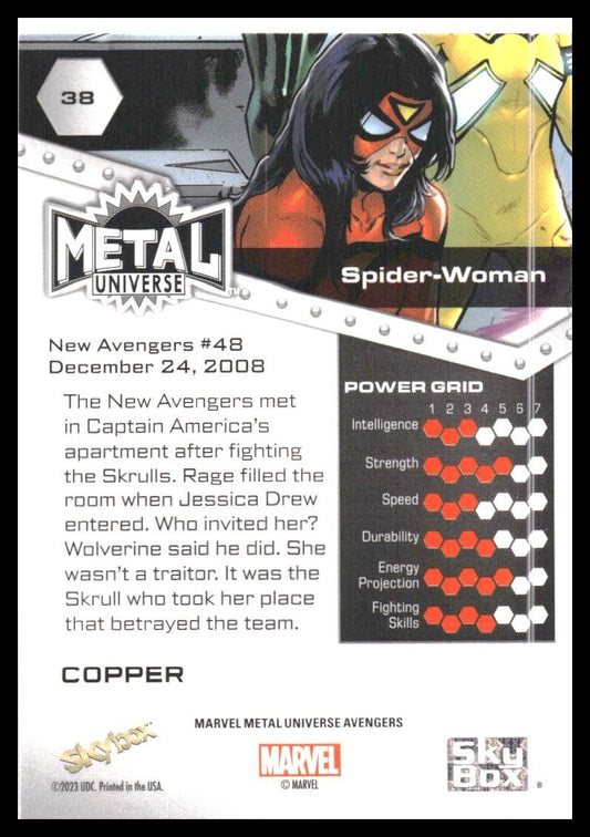 2024 SkyBox Metal Universe Marvel Avengers #38 Spider-Woman Copper FX