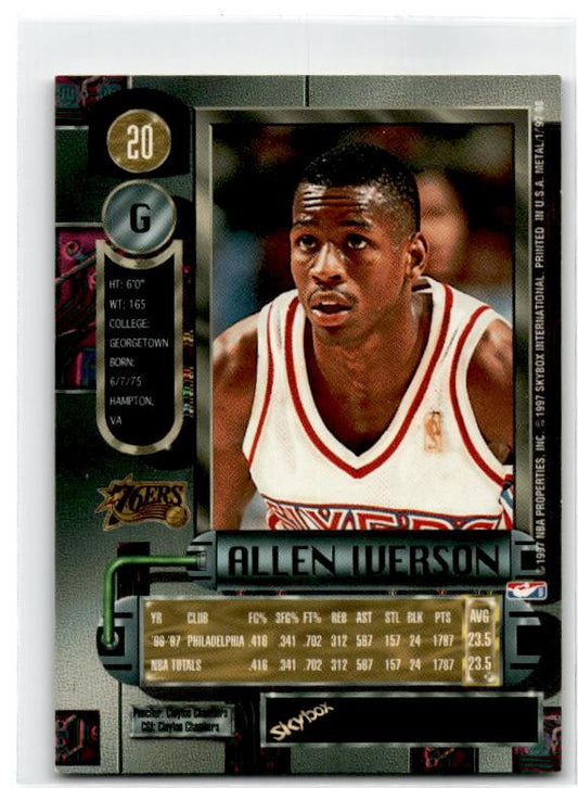 1997-98 Metal Universe #20 Allen Iverson Philadelphia 76ers