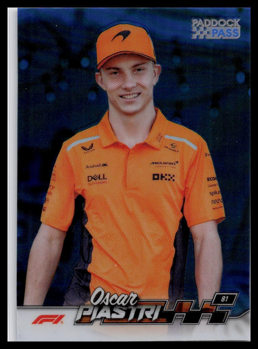 2024 Topps Paddock Pass Formula 1 #8b Oscar Piastri Chrome Blue Refractor