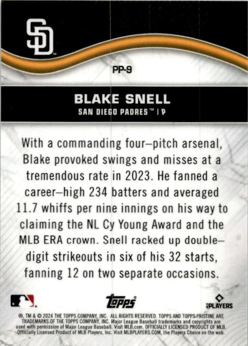 2024 Topps Pristine Pristine Production #PP-9 Blake Snell San Diego Padres
