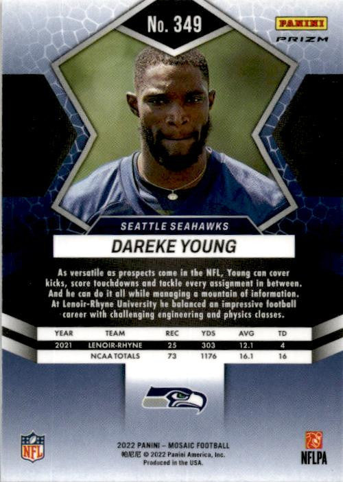 2022 Panini Mosaic Reactive Orange #349 Dareke Young Rookie Seattle Seahawks